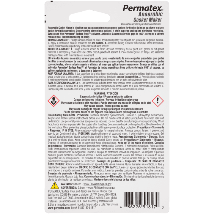 Permatex® Anaerobic Gasket Maker, 6ML