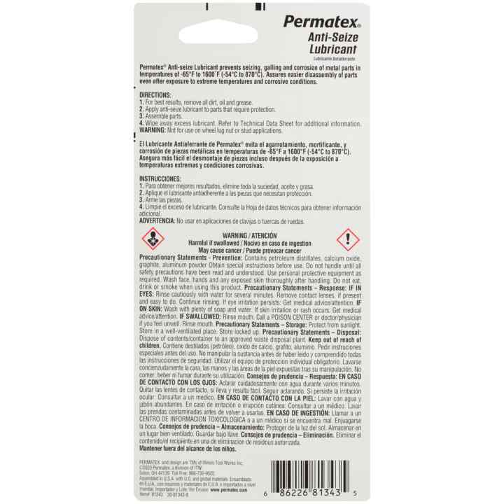 Permatex® Anti-Seize Lubricant, 1 OZ