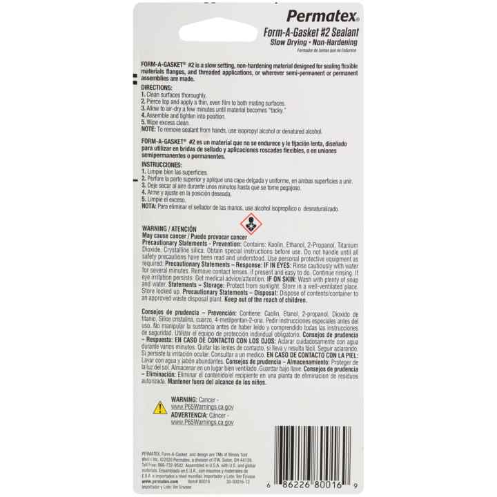 Permatex® Form-A-Gasket® No.2 Sealant, 3 OZ