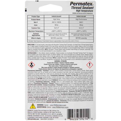 Permatex® High Temperature Thread Sealant, 59214, 6 ML