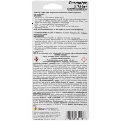 Permatex® Ultra Grey® RTV Silicone Gasket Maker, 3 OZ