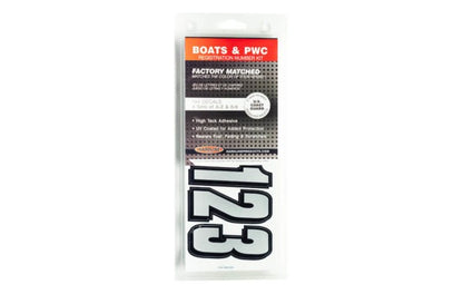 Hardline Series 320 Registration Kit, Solid Color Block Font With Drop Shadow (Includes 4 Sets of 3" A-Z, 0-9), Silver/Black