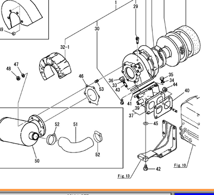 Yanmar 127692-18210 Gasket, turbine in
