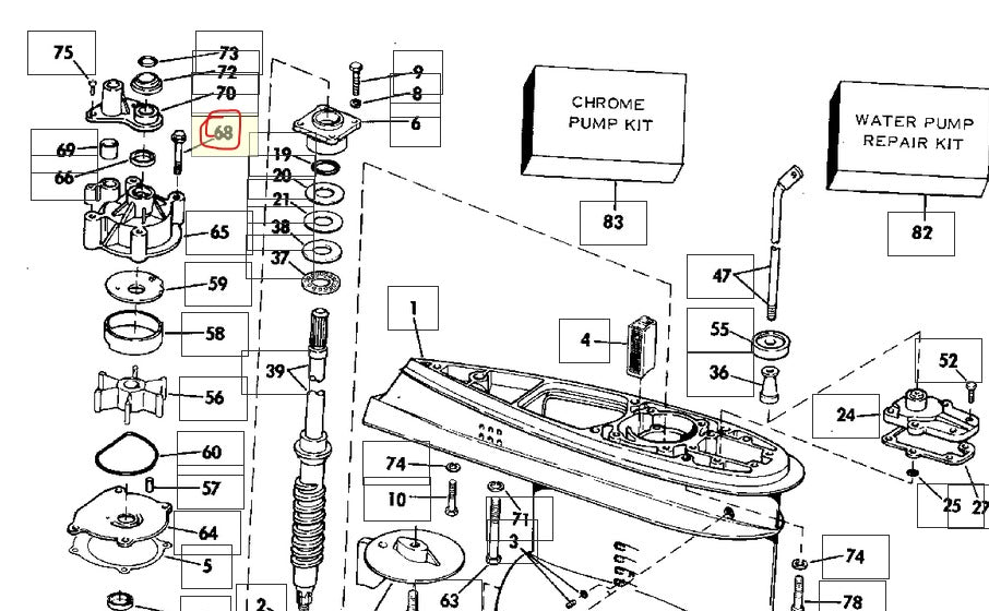 Screw, Water Pump, OMC 323626