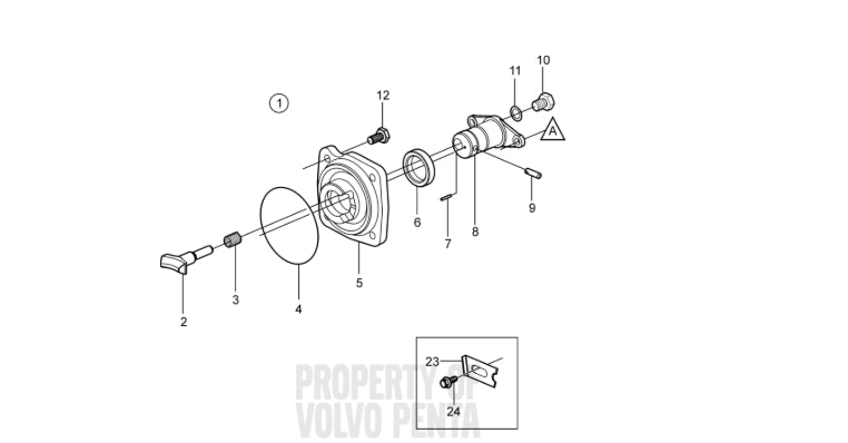 PIN, Eccentric piston, OMC/Volvo 942871, (NOS)