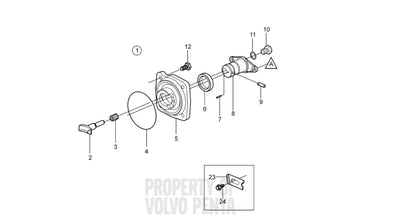 PIN, Eccentric piston, OMC/Volvo 942871, (NOS)
