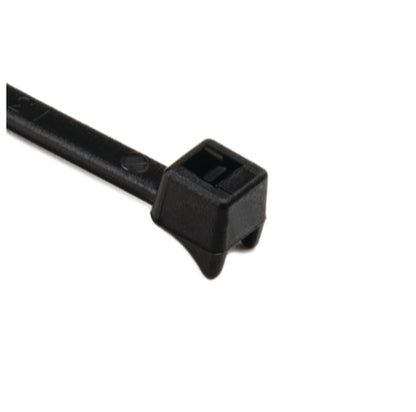 Clamp Tie, 4" Long, 20lb Tensile Strength, PA66, Black