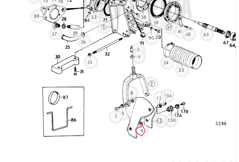 Nut, Volvo 943152, (NOS)