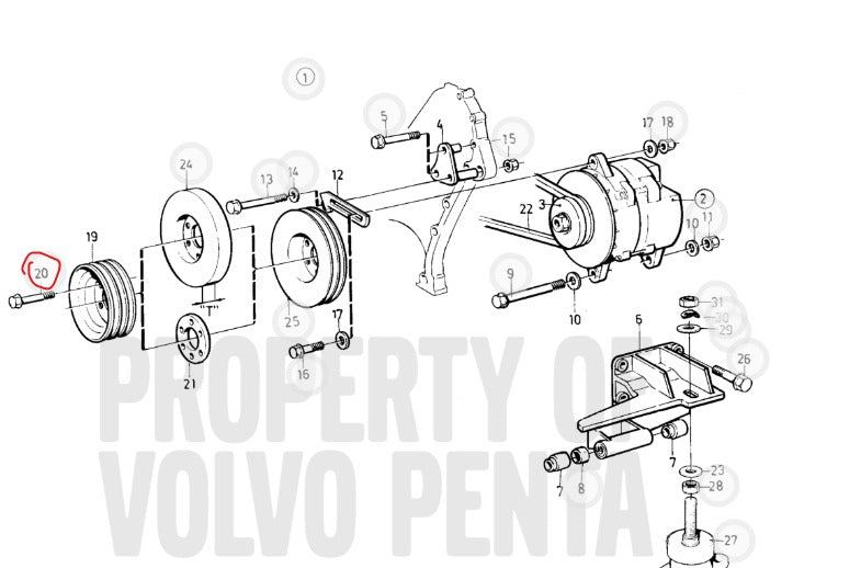 Screw, Volvo 973080, (NOS)