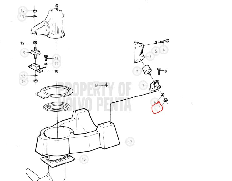 Nut, Hex, Volvo 955783, Replaced By 971071, (NOS)