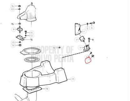 Nut, Hex, Volvo 955783, Replaced By 971071, (NOS)