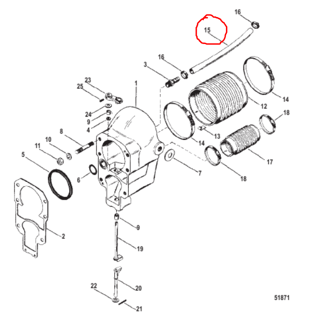 Hose, Bell Housing, 8M0109048