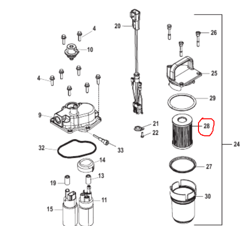 Quicksilver 35-8M0093688 Fuel filter