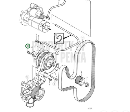 Screw, Volvo 969405, Replaces 955244, (NOS)