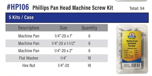 Machins Screw Pan Head Kit