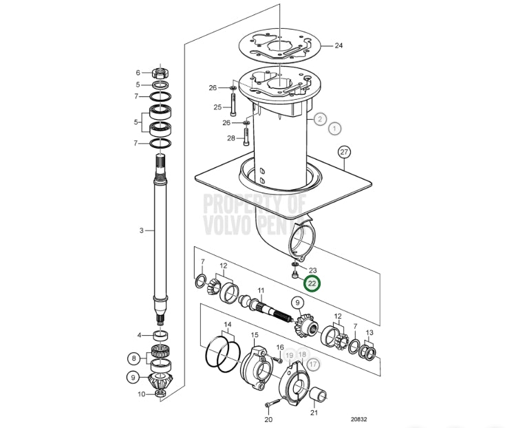 Drain Plug, Volvo 3854539, W/O-ring