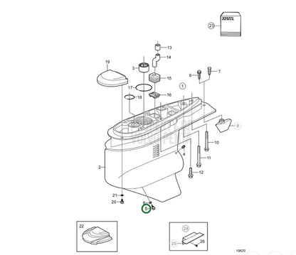 Drain Plug, Volvo 3854539, W/O-ring