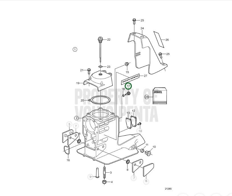 Drain Plug, Volvo 3854539, W/O-ring