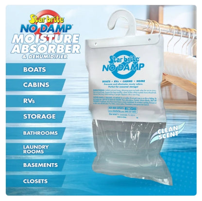 No Damp Hang bag 14oz, Moisture Absorber & Dehumidifier, Starbrite 85470