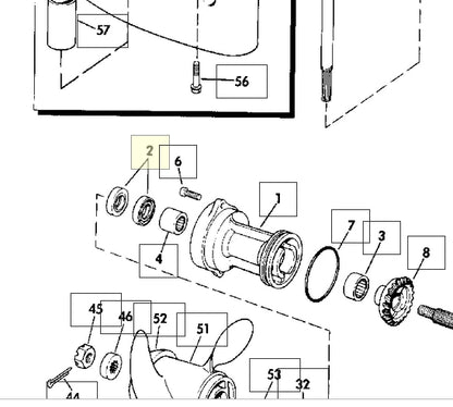 SEAL, Bearing housing to propeller shaft, OMC 321481