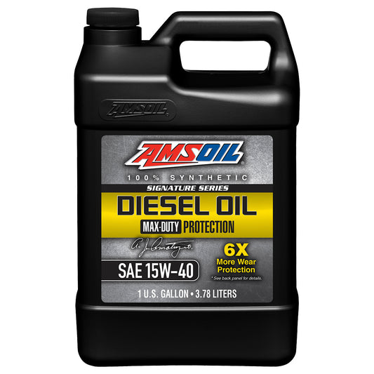 AMSOIL Signature Series 15W-40 100% Synthetic Max-Duty Diesel Oil Gallon Jug