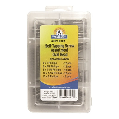 Oval Head Self Tapping Screw Kit SS HP-102  56 pieces HP102
