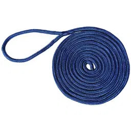 Double Braided Nylon Dock Line (1/2” x 25’, Blue) Marpac