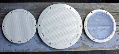 Beckson DP83-W Pry-Out Deck Plate With Standard Trim Ring, Dimple Center