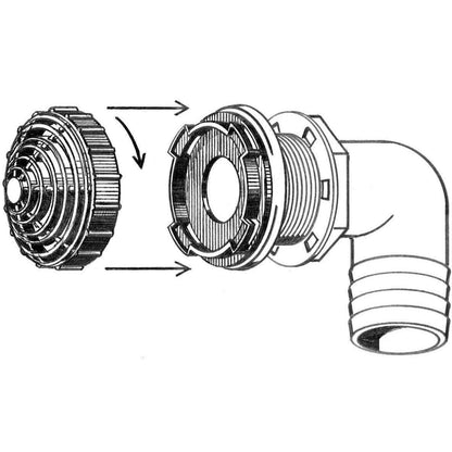 T-H Overflow Fitting with Filter 90°