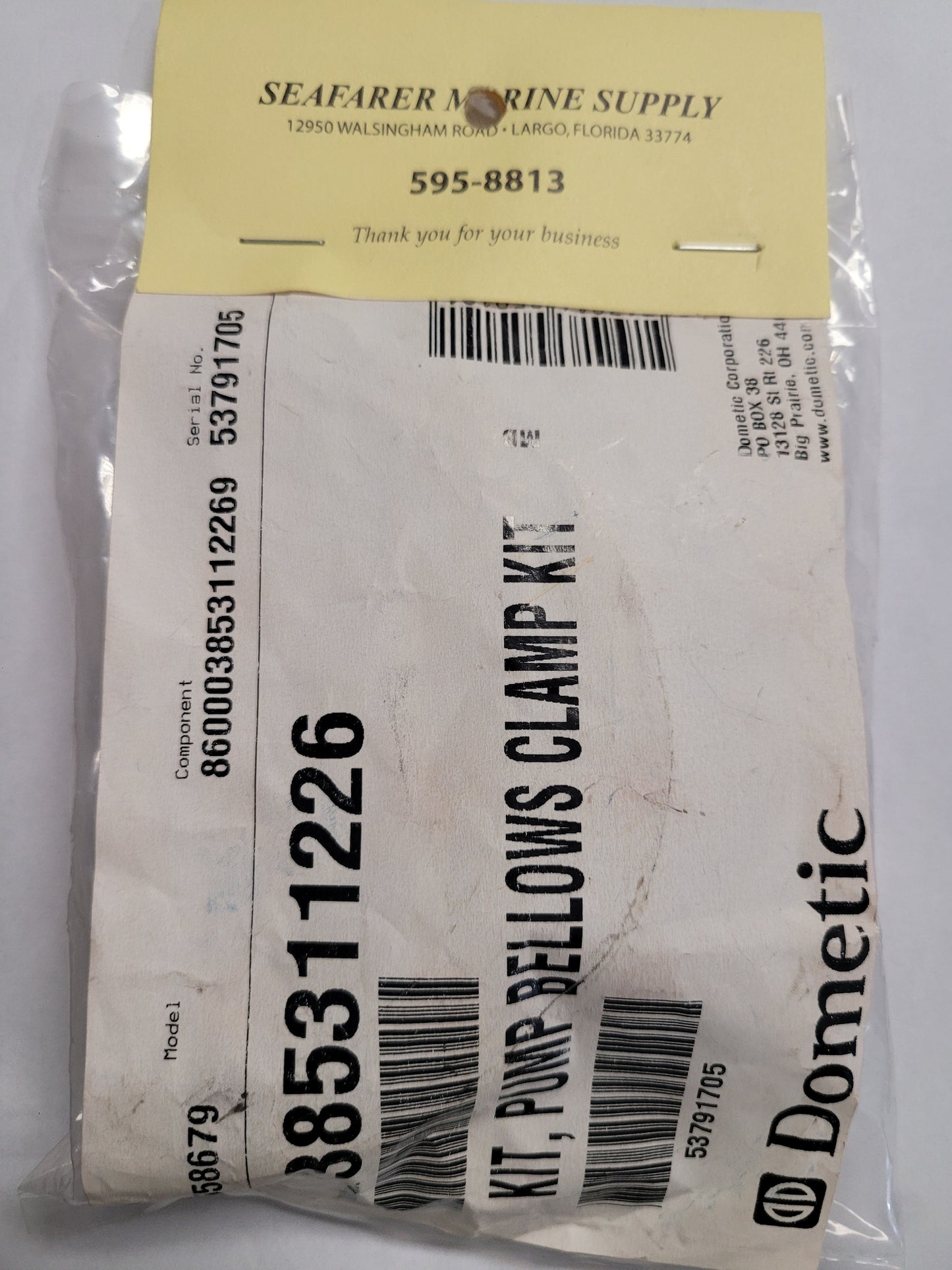 Dometic/Sealand | Bellows Pump Clamp Kit | 385311226