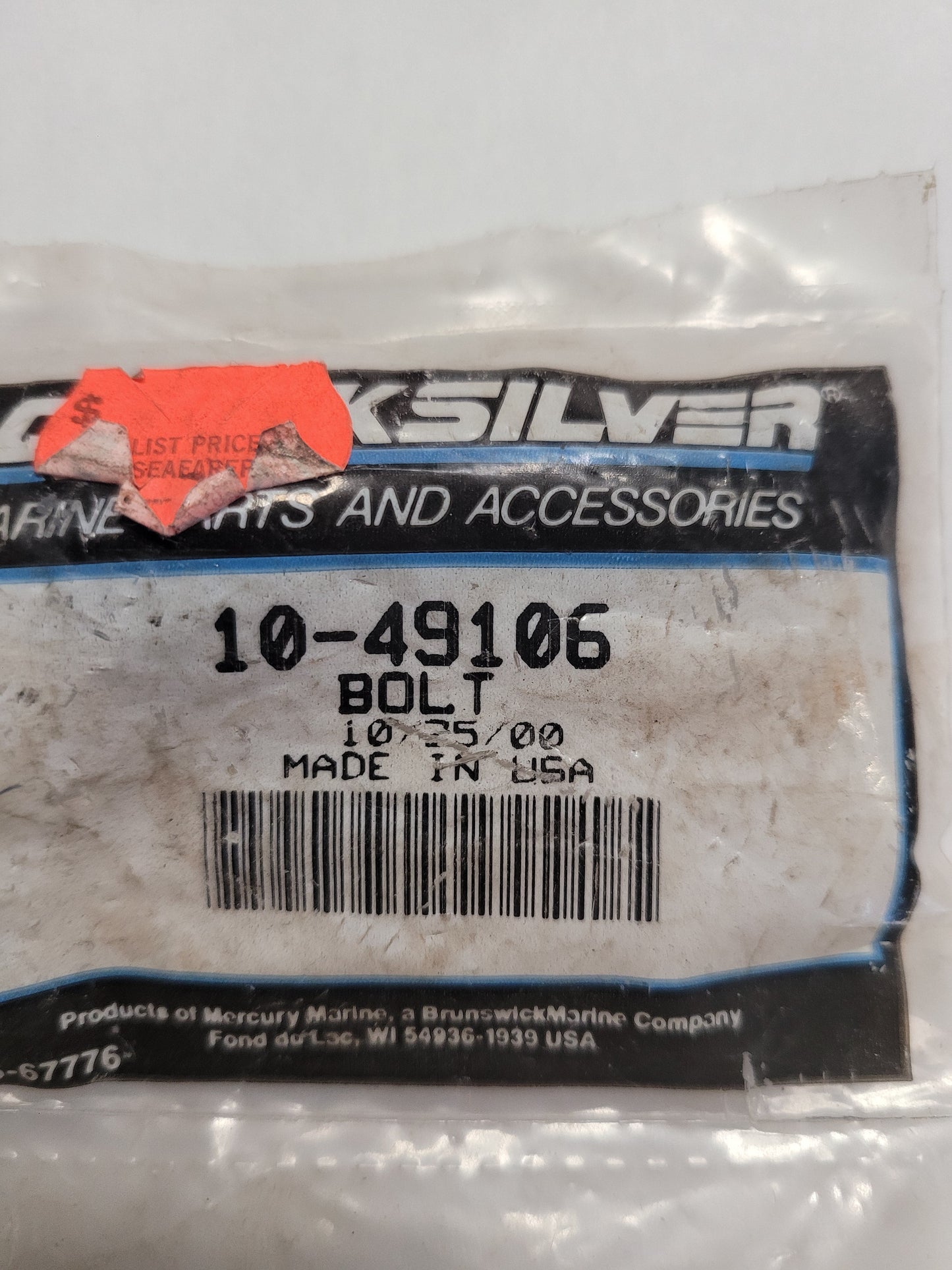 Head Bolt, 2" Outer, Quicksilver 49106