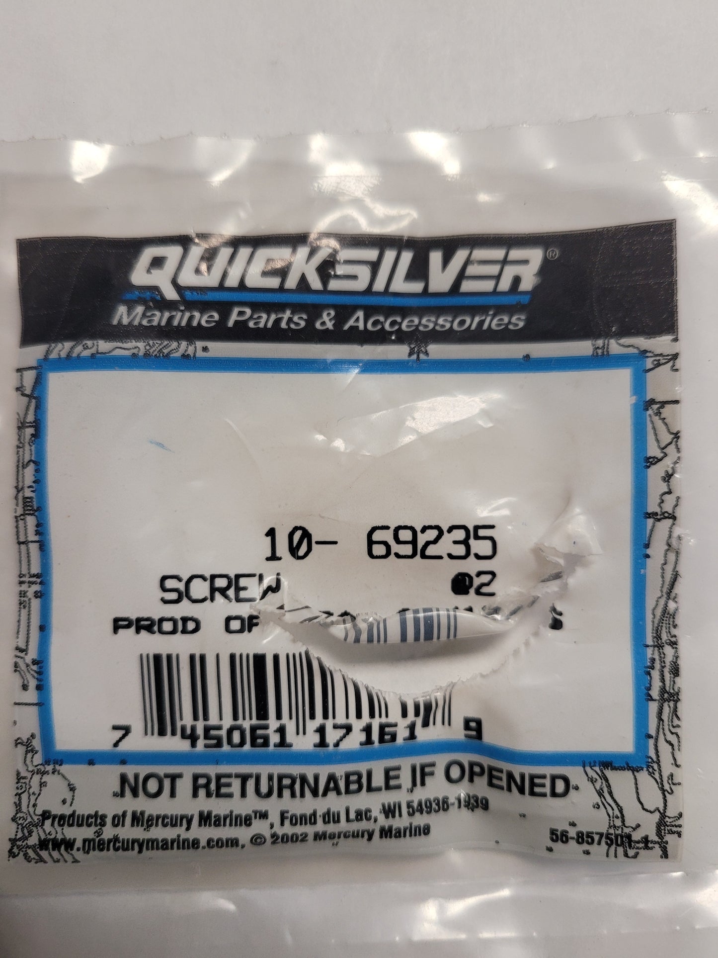 Screw, Auto Choke T-Stat, Quicksilver 69235