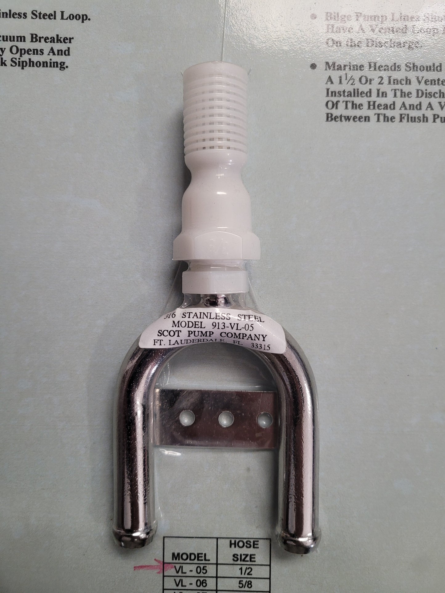 Marine Vented Loop, VL-05, 1/2"