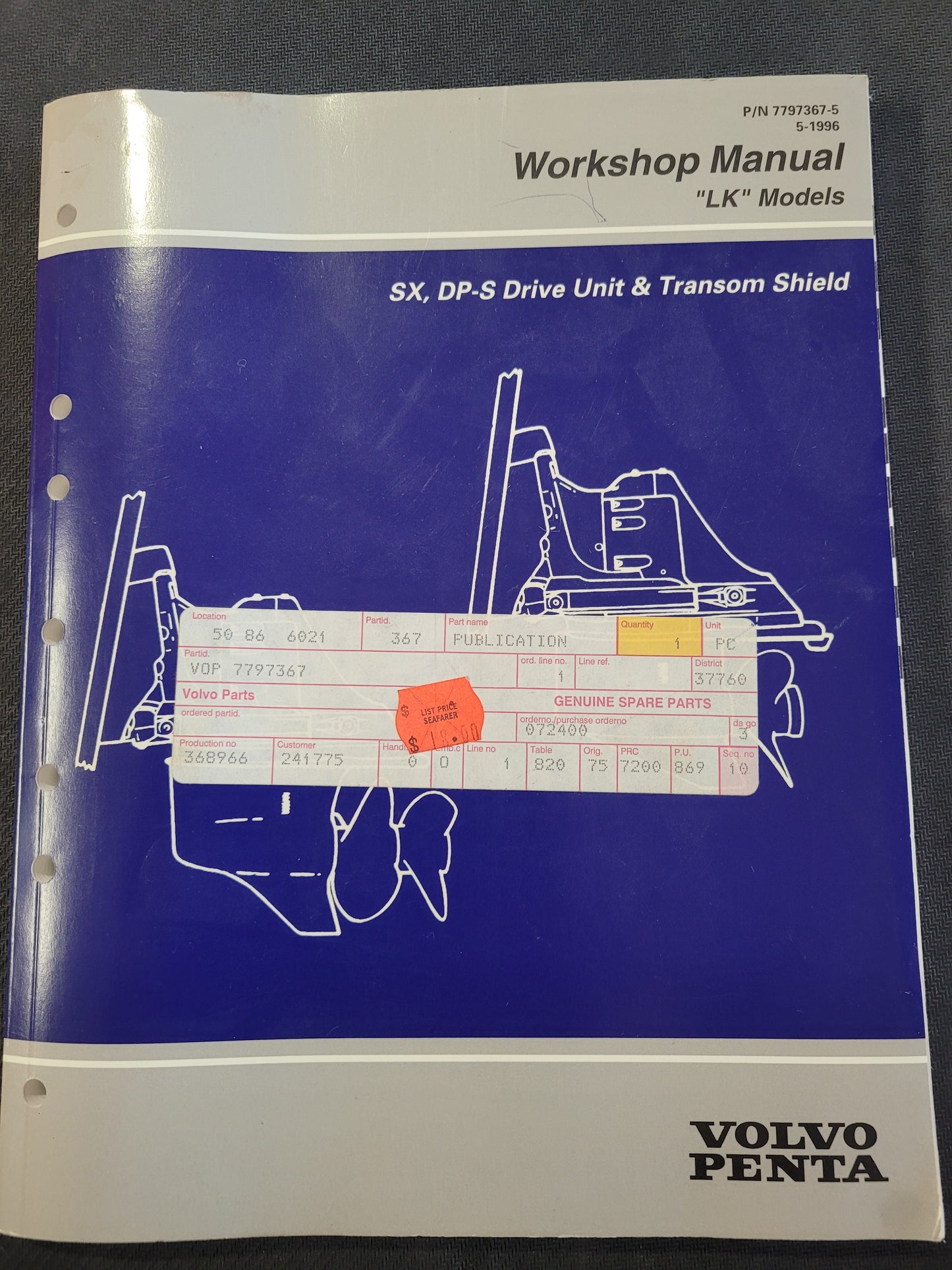 Repair Manual, (NOS) Volvo 7797367