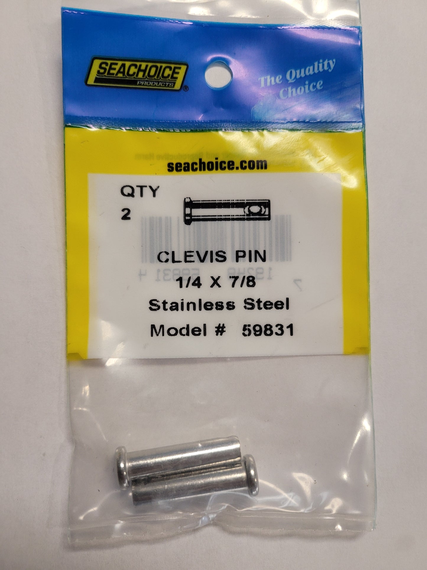 Seachoice Stainless Steel Clevis Pin, 2Pk, 59831
