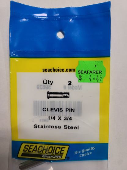 Seachoice 59829 Stainless Steel Clevis Pin, 1/4"x3/4", 2Pk