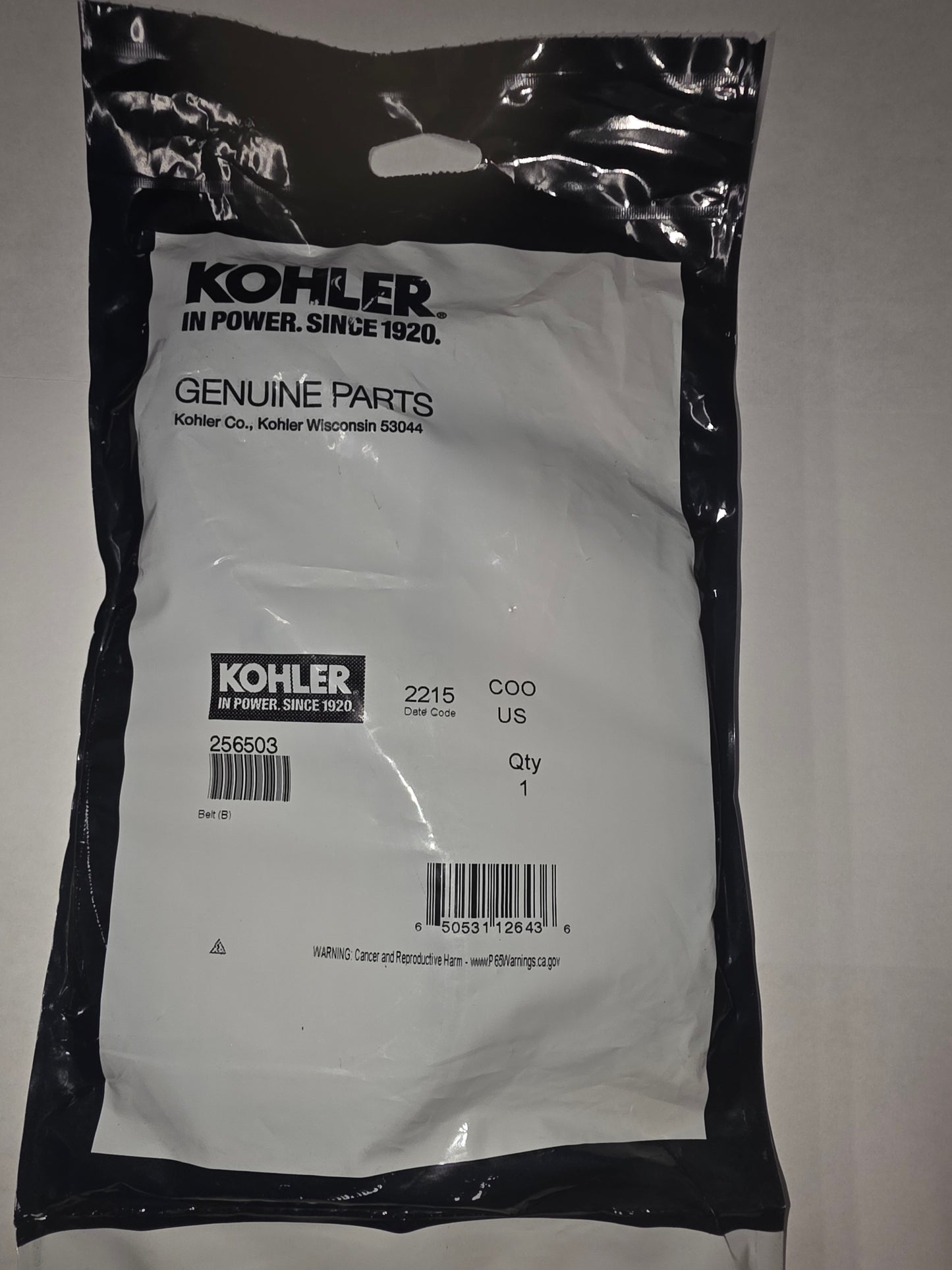 Kohler 256503 OEM Belt