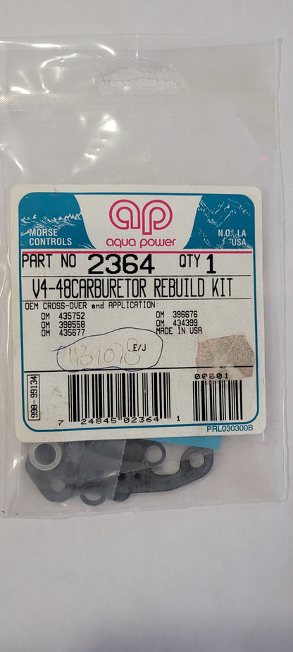 Carburetor rebuild kit; Aqua Power 2364