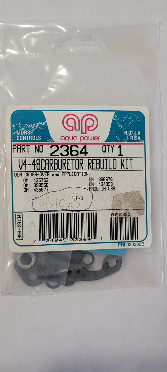 Carburetor rebuild kit; Aqua Power 2364