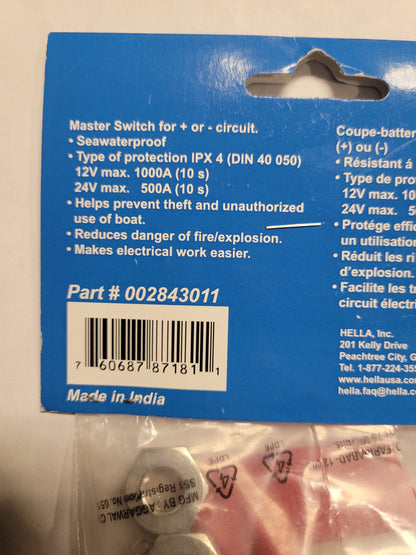Hella 2843 Series 50 Amp Battery Master Switch