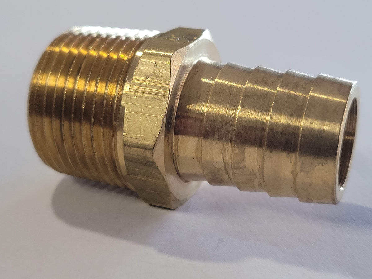 3/4"mip x 3/4" Male Hose Barb, Brass