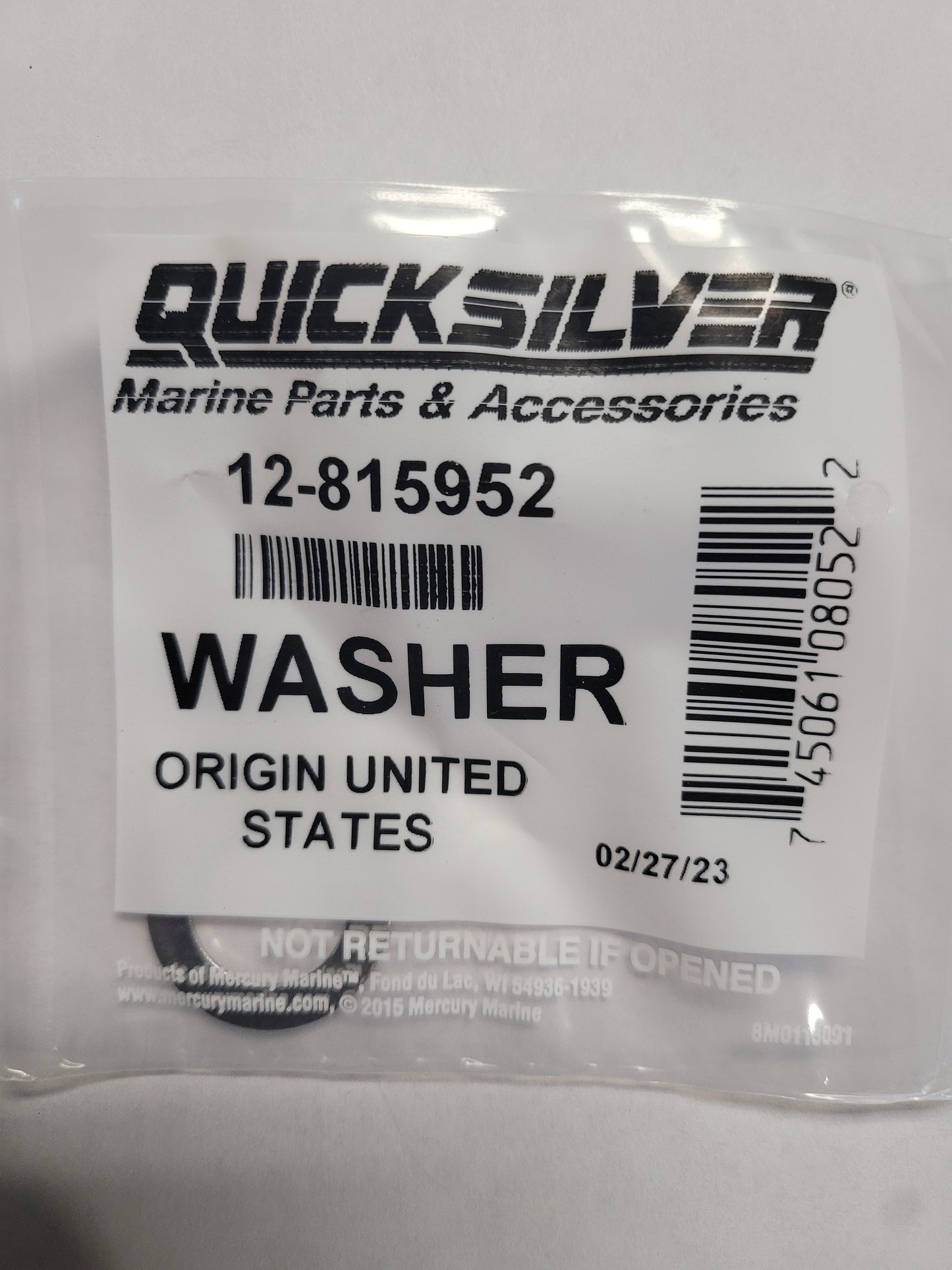 WASHER, ANCHOR PIN, GENII, Quicksilver 815952