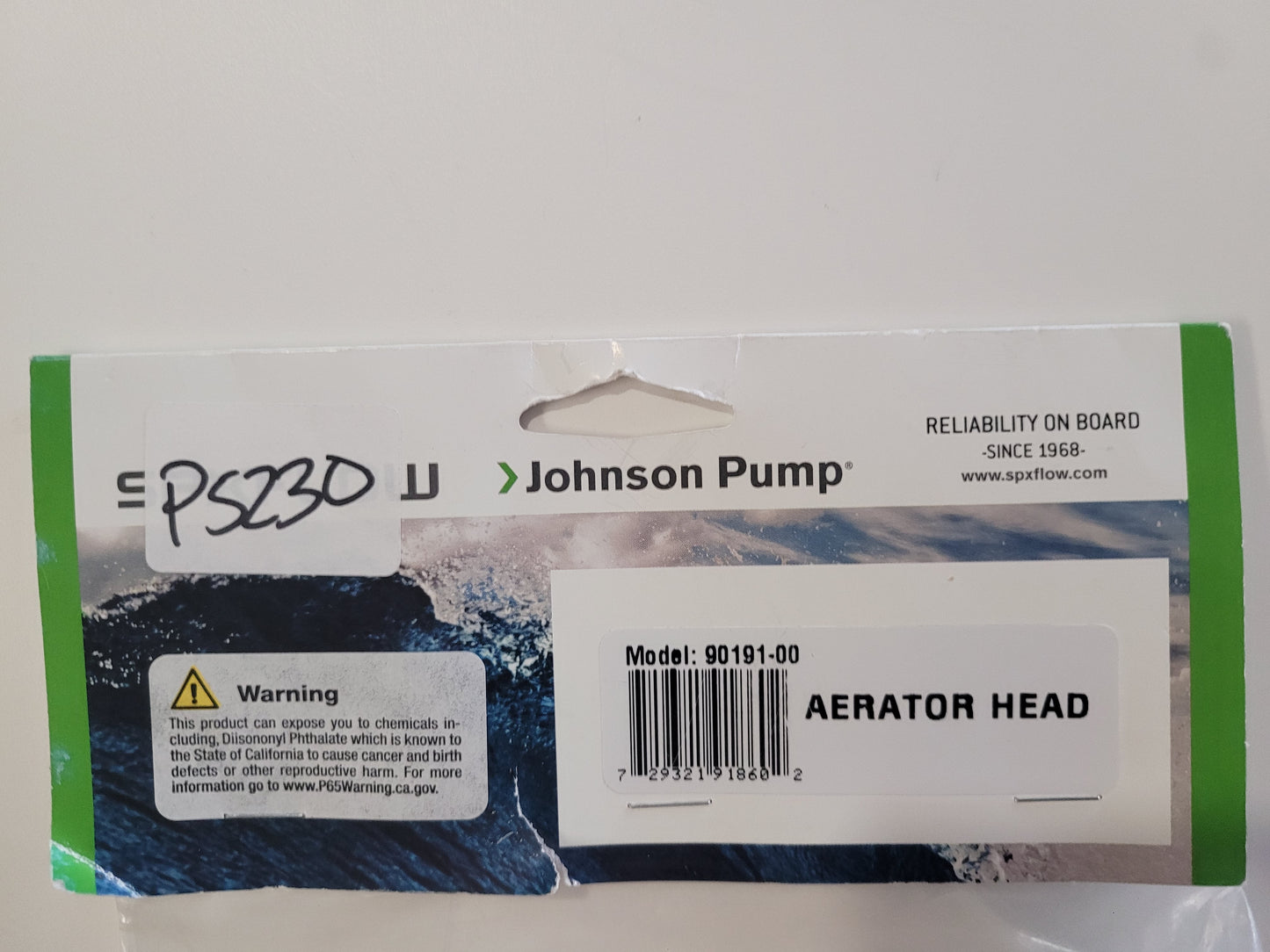 Johnson Pump 90191 Aerator Head - Overall Length 13-3/4" W/Shut Off Valve, CLOSEOUT