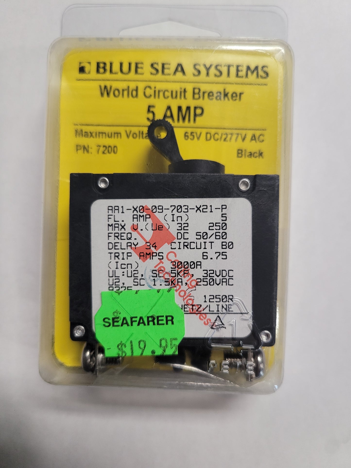 A-Series Black Toggle Circuit Breaker - Single Pole 5A