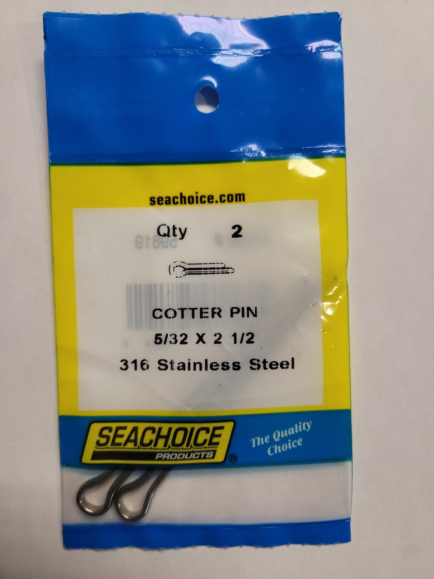 Seachoice 59819 Stainless Steel Cotter Pin, 5/32"x2-1/2", 2Pk.