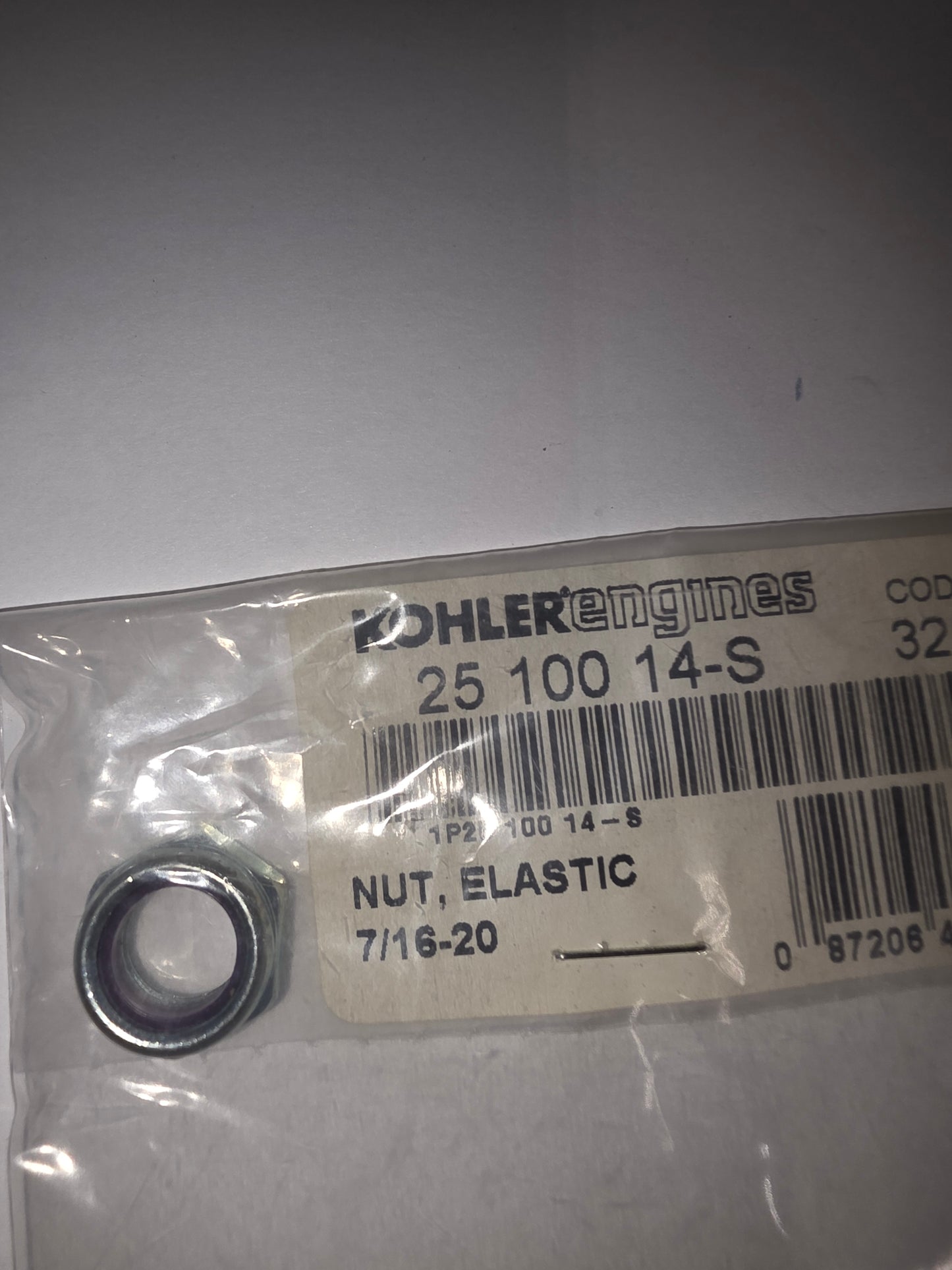 Kohler 25 100 14-S Nut, Elastic