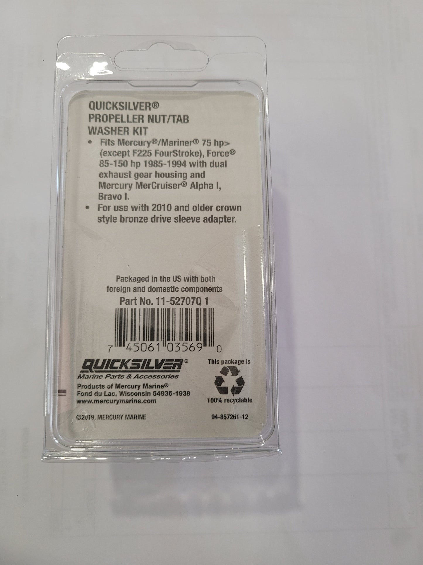 Prop Nut / Tab Washer Kit
