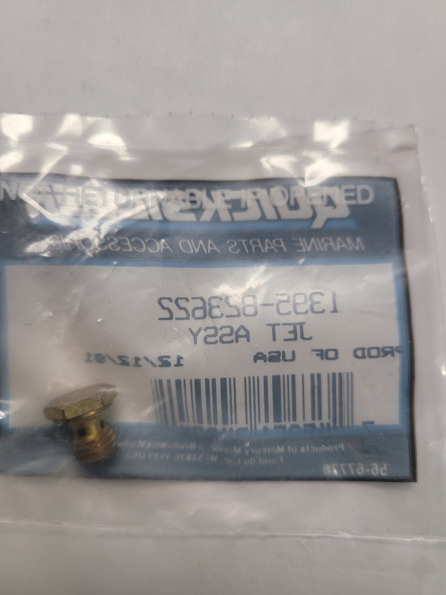 Jet Assy, Carb, Quicksilver 823622