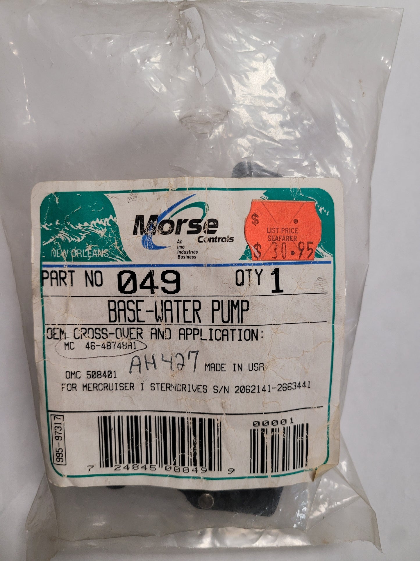 Base, Water Pump, Morse 049