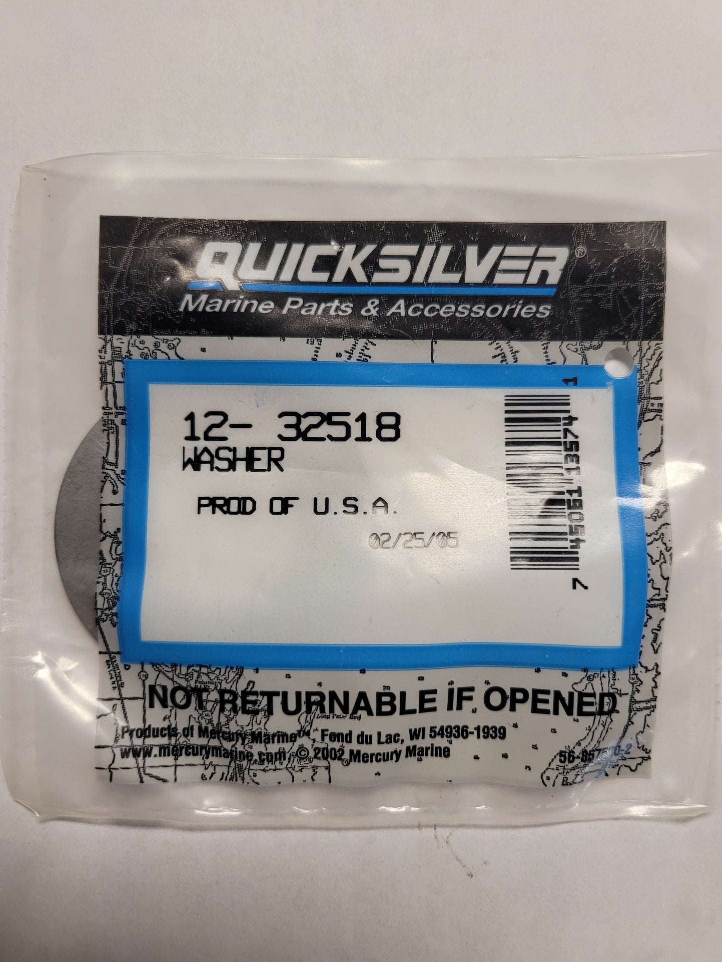 LOWER SWIVEL PIN WASHER, Quicksilver 12-32518